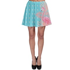 Flamingo Sky Blue Skater Skirt by CoolDesigns