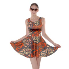 Roses Orange Floral Skater Dress by CoolDesigns