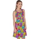Colorful Pattern Colorful Kawaii Stars Knee Length Skater Dress With Pockets View3