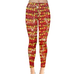 Red Lights Colorful With Christmas Elements In A Flat Style Leggings