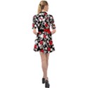 Black Shadow Red Floral Formal Belted Shirt Dress View2