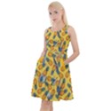 Fun Pineapple Yellow Summer Knee Length Skater Dress With Pockets View1