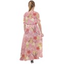 Hibiscus Floral Flowers Pink Waist Tie Boho Maxi Dress View2