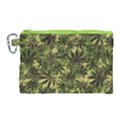 Dark Olive Green Cannabis Marijuana Leaf Canvas Cosmetic Bag View1