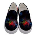Black Unique Paint Galaxy Printed Womens Canvas Slip Ons View1