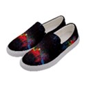 Black Unique Paint Galaxy Printed Womens Canvas Slip Ons View2