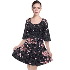 Crane Black & Gray Cherry Blossom Velour Kimono Dress by CoolDesigns