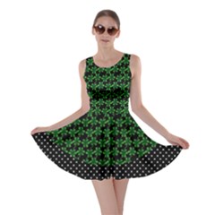 Black Polka Dots St Paddy Day Skater Dress   by CoolDesigns