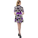 Black Shadow Purple Floral Belted Shirt Dress View2