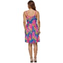 Hawaiian Palms Deep Pink V-Neck Pocket Summer Dress  View4