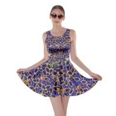 Autumn Leaves Purple Insect Moths Ladybugs Skater Dress by CoolDesigns