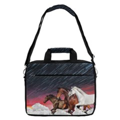 Black Horse On Clouds Pattern 16  Shoulder Laptop Bag by CoolDesigns