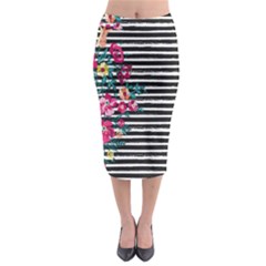 Pink Hawaii Stripe Midi Pencil Skirt by CoolDesigns