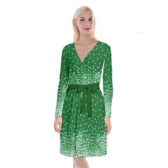 Green Marijuana Green Marijuana Badges With Marijuana Leaves Long Sleeve Velvet Front Wrap Dress by CoolDesigns