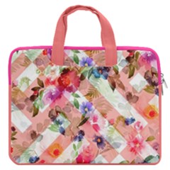 Pink Elegant Floral Patchwork Double Pocket Laptop Bag (16 ) by CoolDesigns