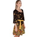 Sunflowers Black Autumn Pumpkins Shade Turkey Velour Kimono Dress View3