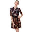 Red Butterfly Floral Belted Shirt Dress View1