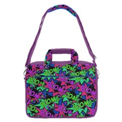 Purple & Green Pop Art Boom Pattern 13  Shoulder Laptop Bag  by CoolDesigns