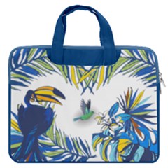 Dark Blue Bird Hawaii Print Carrying Handbag 16  Double Pocket Laptop Bag  by CoolDesigns