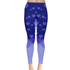 Hearts Berry Blue Sweet Valentines Day Leggings  by CoolDesigns