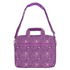 Dots Purple Floral Pattern Leaves 16  Shoulder Laptop Bag by CoolDesigns
