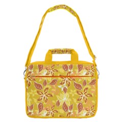 Yellow Flower Floral Pattern 16  Shoulder Laptop Bag by CoolDesigns