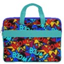Pop Art Cool Boom Dark Magenta & Aqua 16  Double Pocket Laptop Bag View2
