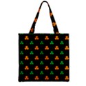 Checkered Dark Green & Orange Lucky Clover Zipper Grocery Tote Bag View2