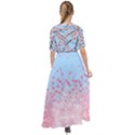 Blossom Japanese Style Light Blue Waist Tie Boho Maxi Dress View2