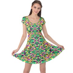 Green Abstract Iridescent Pattern Cap Sleeve Dress by CoolDesigns