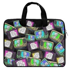 Rick Morty Tv Dark Frizzle Letter Dark Gray Macbook Pro 16  Double Pocket Laptop Bag by CoolDesigns
