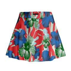 Red Hawaii Mini Flare Skirt by CoolDesigns
