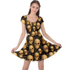 Fade Skulls Yellow Star Shine Cap Sleeve Dress by CoolDesigns