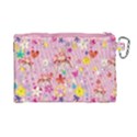 Floral Orchid Cute Rabbit Kawaii Large Canvas Cosmetic Bag View2