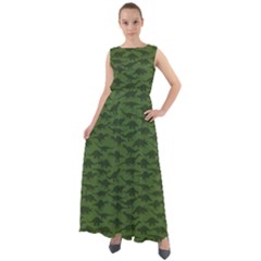 Green A Pattern With Dinosaur Silhouettes Chiffon Mesh Maxi Dress by CoolDesigns