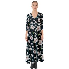 Dark Lily Button Up Boho Maxi Dress by CoolDesigns