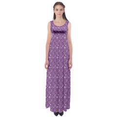 Purple Day Of The Dead Sugar Skull Empire Waist Maxi Dress by CoolDesigns