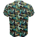 Colorful Aquamarine Abstract Geometric Pattern Cotton Tee View2