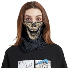 Black Cool Skeleton Skulls Rave Face Covering Bandana (two Sides) by CoolDesigns