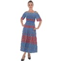 Summer Sky Blue Floral Flowy Shoulder Straps Boho Maxi Dress  View1