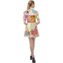 Forest Floral Peach Triangle Print Belted Shirt Dress View2