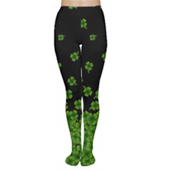 Fall Clover Leafs Black St Patricks Day Tights by CoolDesigns