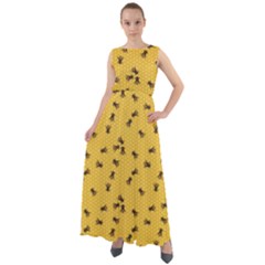 Yellow Pattern Of The Bee On Honeycombs Chiffon Mesh Maxi Dress by CoolDesigns