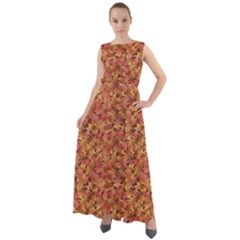 Brown Pattern Fallen Autumn Warm Shades Leaves Chiffon Mesh Maxi Dress by CoolDesigns