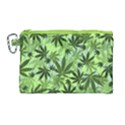 Cannabis Light Green Marijuana Leaves Canvas Cosmetic Bag View1