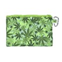 Cannabis Light Green Marijuana Leaves Canvas Cosmetic Bag View2