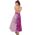 Floral Orchids Yin Yang Violet Backless Maxi Beach Dress View2
