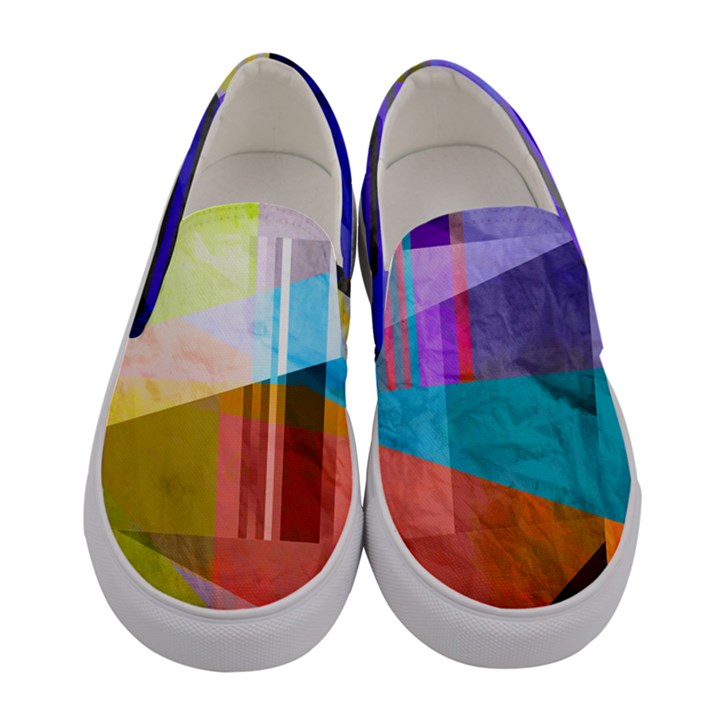Colorful Abstract Design Womens Slip Ons