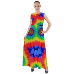 Multicolored Red Chiffon Mesh Maxi Dress by CoolDesigns