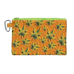 Mexico Marijuana Orange Cannabis Leaves Canvas Cosmetic Bag by CoolDesigns